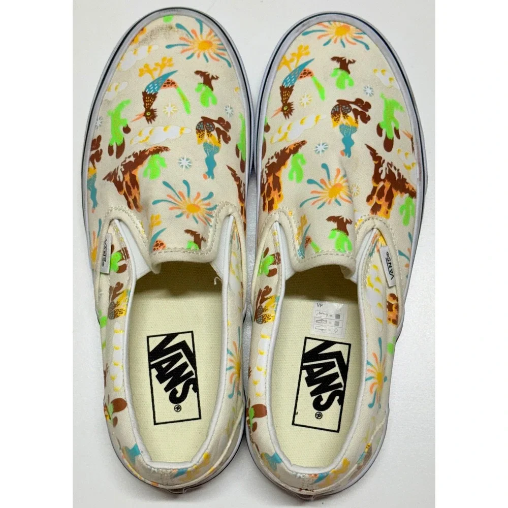 Vans Classic Slip-On Desert Roadrunner Cactus Cream Canvas Sneakers Womens 8